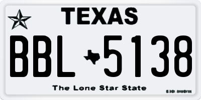TX license plate BBL5138