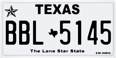 TX license plate BBL5145