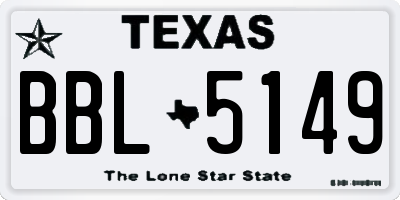 TX license plate BBL5149