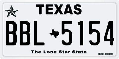 TX license plate BBL5154