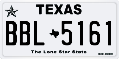 TX license plate BBL5161