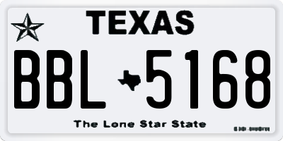 TX license plate BBL5168