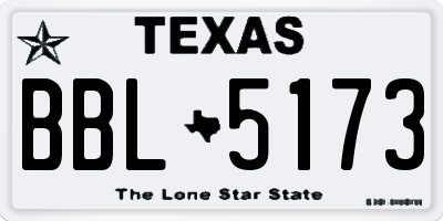TX license plate BBL5173