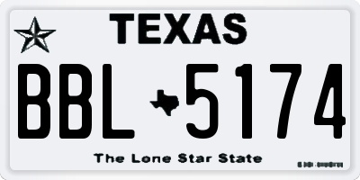 TX license plate BBL5174
