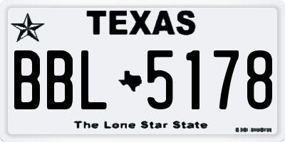 TX license plate BBL5178