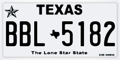TX license plate BBL5182