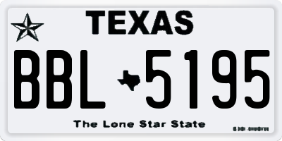 TX license plate BBL5195