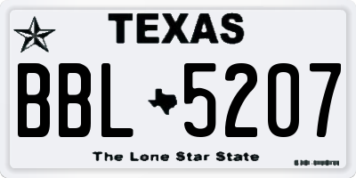 TX license plate BBL5207