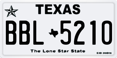TX license plate BBL5210