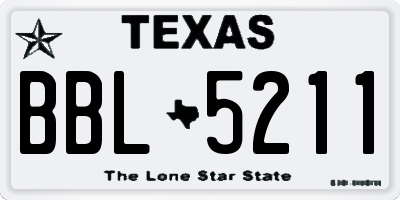 TX license plate BBL5211