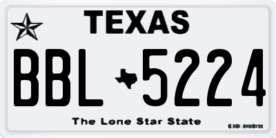 TX license plate BBL5224
