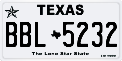 TX license plate BBL5232