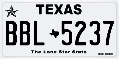 TX license plate BBL5237