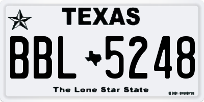 TX license plate BBL5248