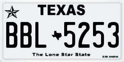 TX license plate BBL5253
