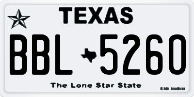 TX license plate BBL5260
