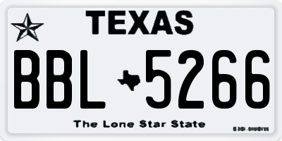 TX license plate BBL5266