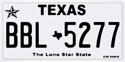 TX license plate BBL5277