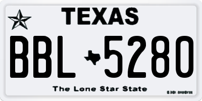 TX license plate BBL5280