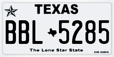 TX license plate BBL5285