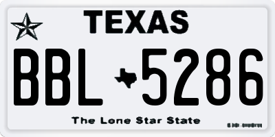 TX license plate BBL5286