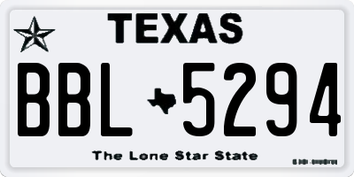 TX license plate BBL5294