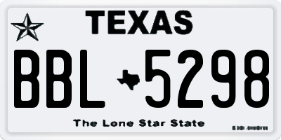 TX license plate BBL5298