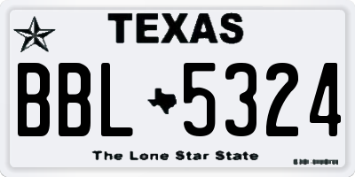 TX license plate BBL5324