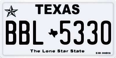 TX license plate BBL5330
