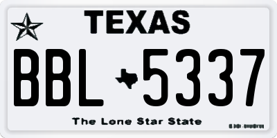 TX license plate BBL5337