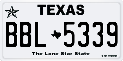 TX license plate BBL5339