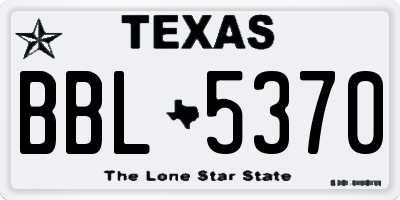 TX license plate BBL5370