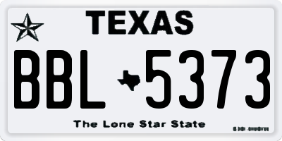 TX license plate BBL5373