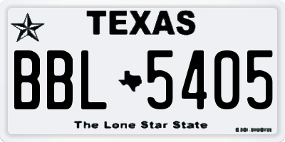 TX license plate BBL5405