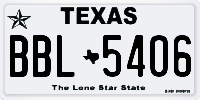 TX license plate BBL5406
