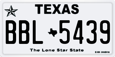 TX license plate BBL5439