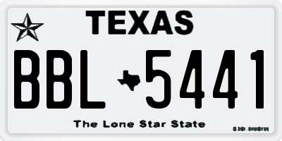 TX license plate BBL5441