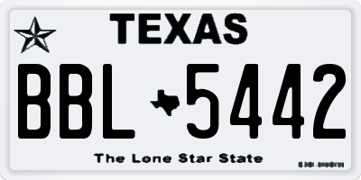 TX license plate BBL5442