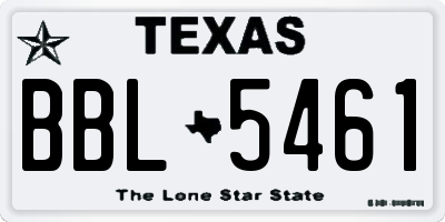 TX license plate BBL5461