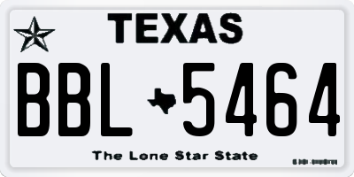 TX license plate BBL5464