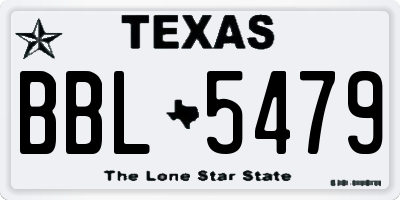 TX license plate BBL5479