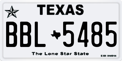 TX license plate BBL5485