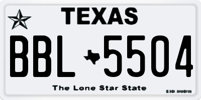 TX license plate BBL5504