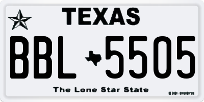 TX license plate BBL5505