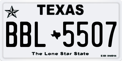 TX license plate BBL5507
