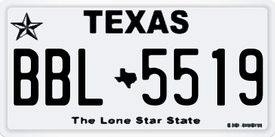 TX license plate BBL5519