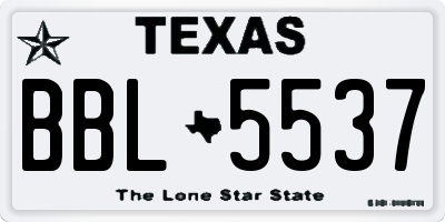 TX license plate BBL5537