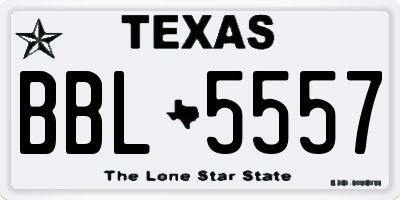TX license plate BBL5557
