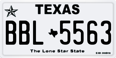 TX license plate BBL5563