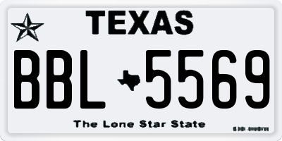 TX license plate BBL5569